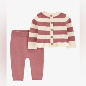 Carter's Striped Cardigan Set- 6 Month